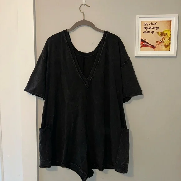 NWOT FP Movement Black Hot Shot Tee Romper - Picture 2 of 6